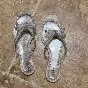 Nicole Miller Silver Sparkle Sandals
